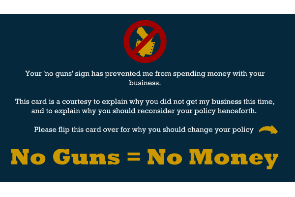 No Guns No Money Business Card Front Thumbnail